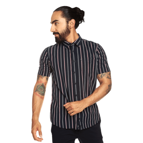 camisa manga corta hombre rayas