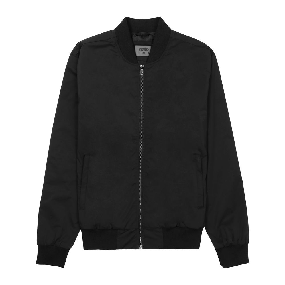 Chamarra Negra Tipo Bomber Para Hombre