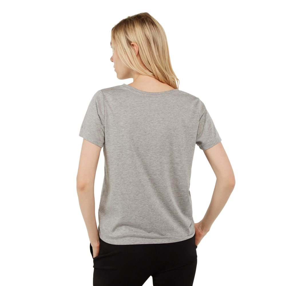 Camiseta Básica Dama cuello V manga corta Gris Talla M M Gris