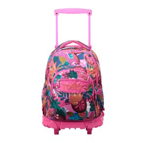 Totto Morral Rue Bomper Mochila a rayas con ruedas, unisex para adultos,  rosa (rosa), talla única