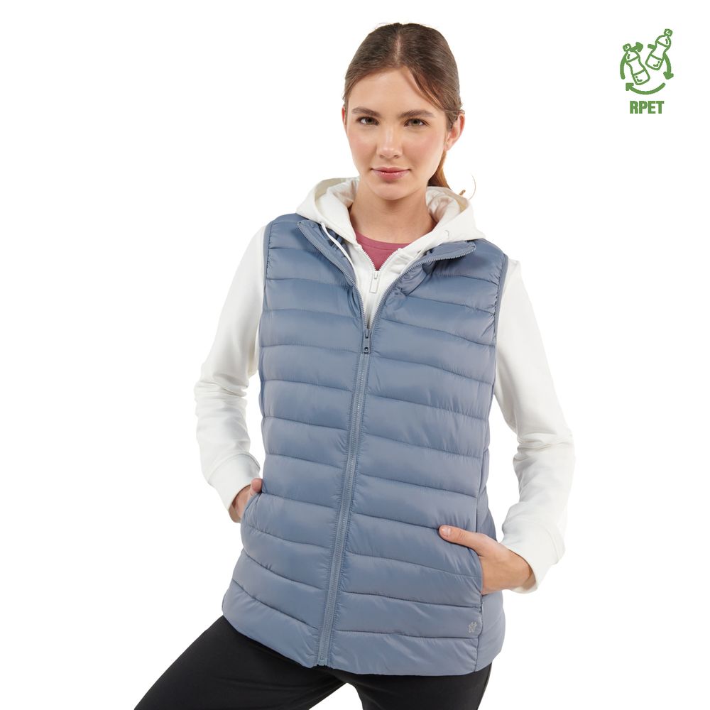 Chaleco mujer Colorvest acolchado gris XL Totto tottobo